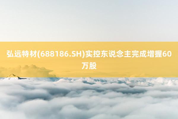 弘远特材(688186.SH)实控东说念主完成增握60万股