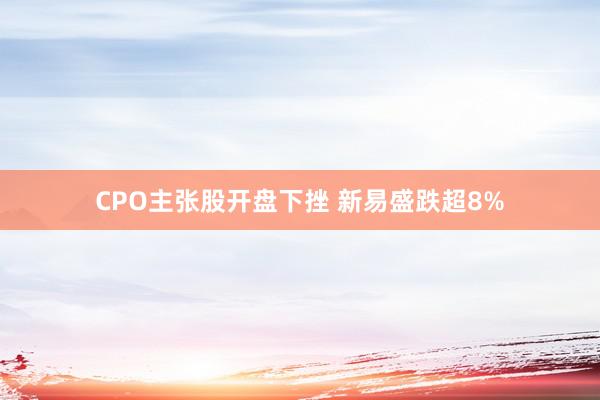 CPO主张股开盘下挫 新易盛跌超8%