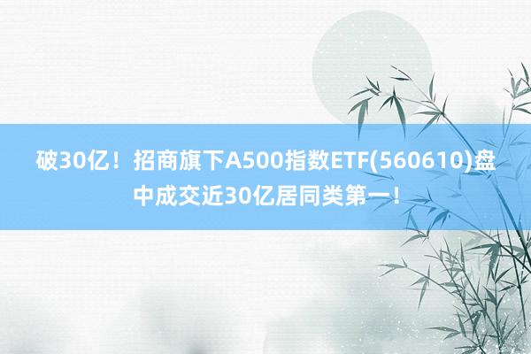 破30亿！招商旗下A500指数ETF(560610)盘中成交近30亿居同类第一！